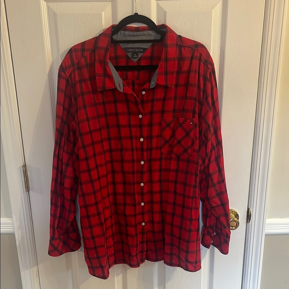 Tommy Hilfiger Red Button Down Shirt